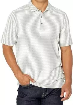 Рубашка-поло Virtue Eco Pique Stripe из полированного материала Cutter & Buck, цвет polished