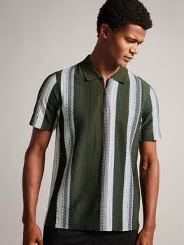 Рубашка поло в хлопковую полоску Ted Baker Walraf, зеленый/разноцветный