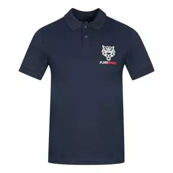 Рубашка-Поло в морском стиле с логотипом на груди Plein Sport, синий