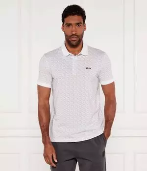 Рубашка поло в полоску с рисунком "падди" Regular fit Boss Green, белый