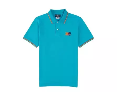 Рубашка-поло в полоску с вышивкой Psycho Bunny Lafayette B6K964U1PC-PCS, синий