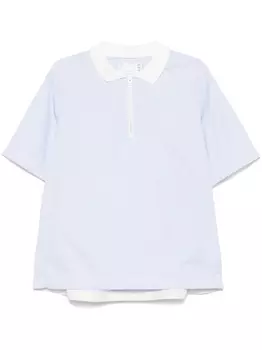 Рубашка-поло в полоску sacai, синий