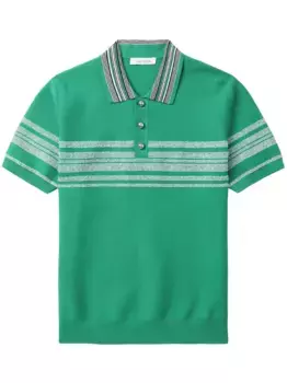 Рубашка поло в полоску Wales Bonner, зеленый