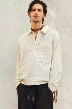 Рубашка поло в полоску ZARA, экрю