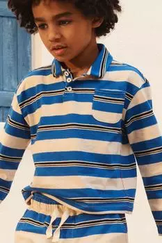 Рубашка поло в полоску ZARA, цвет striped