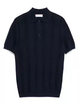 Рубашка поло в рубчик Brunello Cucinelli, синий