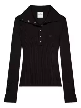 Рубашка поло в рубчик Courrges, черный