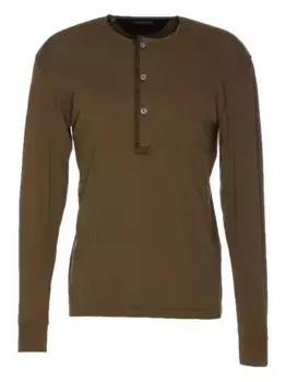 Рубашка-поло в рубчик Henley TOM FORD, зеленый