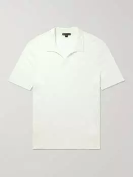 Рубашка поло в рубчик из смеси льна JAMES PERSE, зеленый