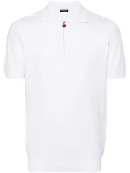 Рубашка-поло в рубчик Kiton, белый