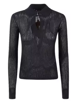 Рубашка поло в рубчик MAX MARA, черный