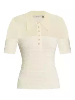 Рубашка поло в рубчик с сетчатой вставкой Gestuz, нейтральный