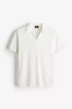 Рубашка-Поло в рубчик стандартного кроя H&M, белый