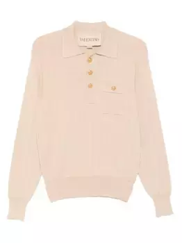 Рубашка поло в рубчик VALENTINO GARAVANI, нейтральный