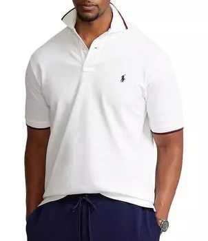 Рубашка-поло в сетку с короткими рукавами Polo Ralph Lauren Big & Tall, белый