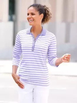 Рубашка-поло в стиле кэжуал "Рубашка-поло" Casual Looks, цвет Lavendel-Wei-Geringelt