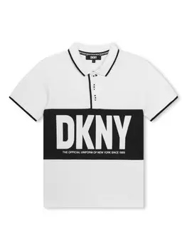 Рубашка поло в стиле колор-блок Dkny Kids, белый