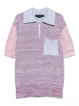 Рубашка-поло в стиле колор-блок FEDERICO CINA, синий