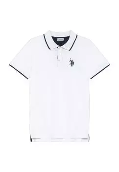 Рубашка-поло, вышивка логотипа, детская U.S. POLO ASSN., белый
