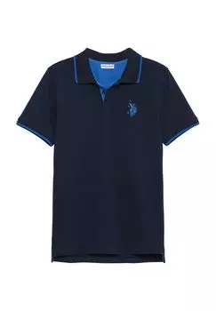 Рубашка-поло, вышивка логотипа, детская U.S. POLO ASSN., темно-синий