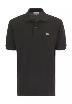 Рубашка-поло, вышивка логотипа, однотонная, мужская LACOSTE, цвет Noir