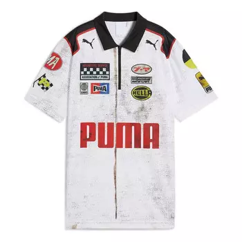 Рубашка поло x a$ap rocky team zip polo shirt 'white' Puma, белый