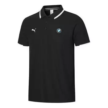 Рубашка поло x bmw motorsport polo shirt 'black white' Puma, черный
