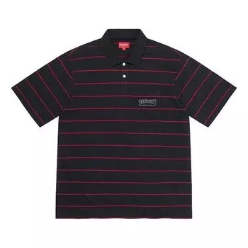 Рубашка поло x thrasher stripe polo 'black red' Supreme, черный