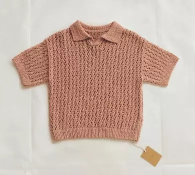 Рубашка-поло Zara Timelesz Open-knit, темно-розовый