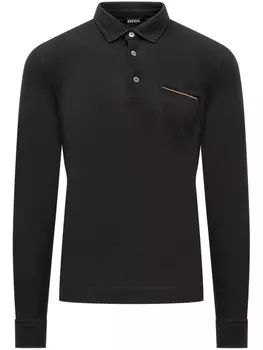 Рубашка-поло Zegna из хлопка, черный