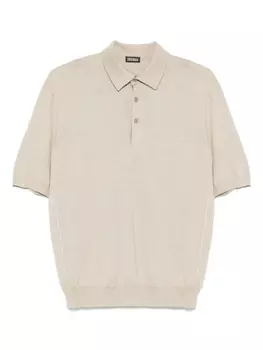 Рубашка-поло Zegna из тонкого трикотажа, нейтральный