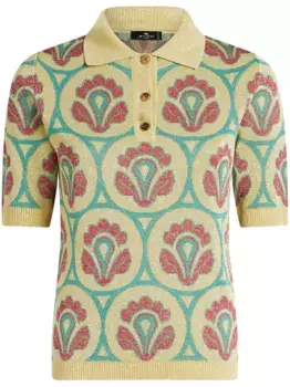 Рубашка поло жаккардовой вязки ETRO, желтый