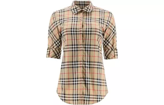 Рубашка-поло женская Burberry с короткими рукавами, коричневый