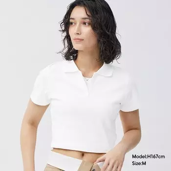 Рубашка-поло женская GU Slim Fit Hot Girl с открытым воротником, черный