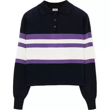 Рубашка-поло женская Loewe, черный / белый / фиолетовый