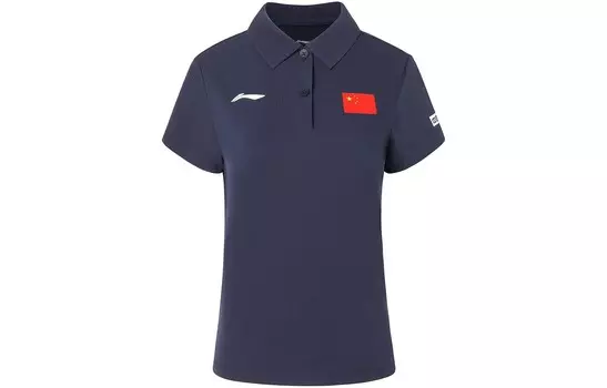 Рубашка поло женская синяя Lining