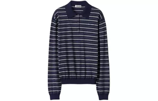 Рубашка поло женская синяя Miu Miu