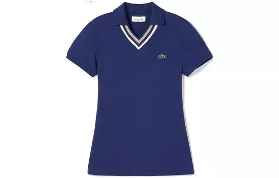 Рубашка поло женская темно-синяя Lacoste