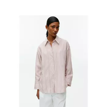 Рубашка полосатая Arket с длинными рукавами, белый / красный