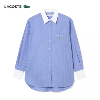 Рубашка полосатая женская Lacoste с длинными рукавами, светло-розовый