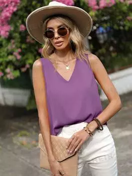 Рубашка полосатая женская Shein Lune, сиреневый