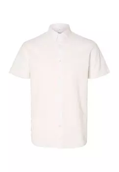 Рубашка повседневная, из льна, стандартного кроя, мужская SELECTED, белый