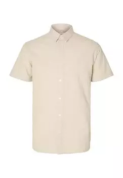 Рубашка повседневная, из льна, стандартного кроя, мужская SELECTED, цвет Pure Cashm