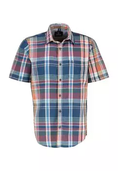 Рубашка повседневная, короткий рукав, воротник Кент, мужская LERROS, цвет Storm Blue