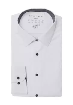 Рубашка повседневная, приталенного кроя, рукав 1/1, воротник Кент, мужская ETERNA, белый