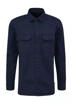 Рубашка повседневная, стандартного кроя, длинный рукав, воротник Кент, мужская QS, синий