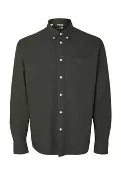 Рубашка повседневная, стандартного кроя, с длинным рукавом, воротник на пуговицах, мужская SELECTED, цвет 178115019 Rosin/m