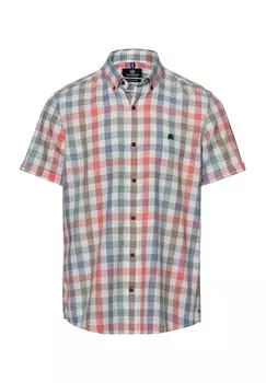 Рубашка повседневная, стандартного кроя, с коротким рукавом, воротник на пуговицах, мужская LERROS, цвет Mid Storm Blu