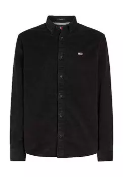 Рубашка повседневная, вельвет, стандартного кроя, мужская TOMMY Jeans, черный