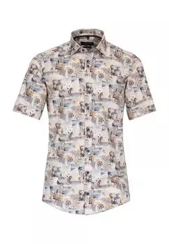 Рубашка повседневного кроя, повседневный крой, короткий рукав, воротник Кент, мужская CASAMODA, оранжевый